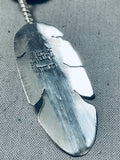 Importanrt Ben Begaye (d.) Vintage Native American Navajo Feather Sterling Silver Necklace-Nativo Arts