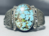 Early Very Rare Vintage Native American Navajo #8 Turquoise Sterling Silver Bracelet-Nativo Arts
