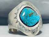 Important Vintage Native American Navajo Goodluck Turquoise Sterling Silver Bracelet-Nativo Arts