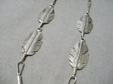 Intricate!! Detailed!! Navajo Sterling Silver Feather Native American Necklace-Nativo Arts