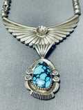Important Godber Turquoise Vintage Native American Navajo Sterling Silver Necklace-Nativo Arts