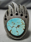 Museum Quality Aaron John Vintage Native American Navajo Spiderwb Turquoise Sterling Silver Ring-Nativo Arts