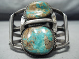 Chunky Vintage Native American Navajo Royston Turquoise Sterling Silver Bracelet Old-Nativo Arts