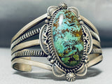 Hypnotic Vintage Native American Navajo Emma Linkin Important Turquoise Sterling Silver Bracelet-Nativo Arts