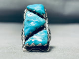 Important Quam Vintage Native American Zuni Turquoise Sterling Silver Ring-Nativo Arts