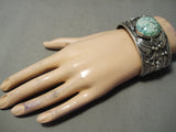 Native American Important Vintage Francisco Gomez Spiderweb Turquoise Sterling Silver Bracelet-Nativo Arts