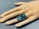 Magnificent Heavy Vintage Native American Navajo Turquoise Sterling Silver Ring-Nativo Arts