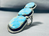 One Of The Heaviest Ever 50 Gram Vintage Native American Navajo Turquoise Sterling Silver Ring-Nativo Arts