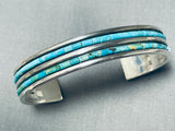 Quality Work Vintage Native American Navajo Turquoise Heishi Sterling Silver Bracelet-Nativo Arts