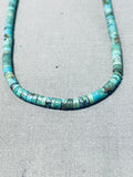 Native American Very Old Vintage Santo Domingo Kingman Turquoise Sterling Silver Necklace-Nativo Arts