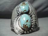 One Of The Best Vintage Native American Navajo #8 Turquoise Sterling Silver Bracelet Old-Nativo Arts
