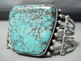 Museum Vintage Native American Navajo Morenci Turquoise Sterling Silver Bracelet Old-Nativo Arts