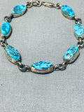 Intriguing Vintage Native American Navajo Morenci Turquoise Sterling Silver Bracelet-Nativo Arts