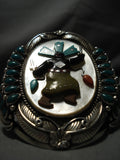 Museum Vintage Zuni Native American Navajo Turquoise Sterling Silver Kachina Bracelet Old-Nativo Arts