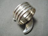 Rare Half Moon Vintage Native American Navajo Purple Shell Sterling Silver Ring-Nativo Arts