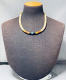 Native American Impressive Vintage Santo Domingo Serpentine Sterling Silver Necklace-Nativo Arts
