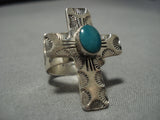 Amazing Vintage Navajo Cross Sterling Silver Native American Ring Old-Nativo Arts