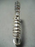 Authentic Wire Orville Tsinnie Vintage Native American Navajo Sterling Silver Bracelet-Nativo Arts