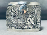 One Of The Best Native American Navajo Sterling Silver Storyteller Bracelet-Nativo Arts