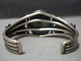 Museum High Grade Vintage Native American Navajo #8 Turquoise Sterling Silver Coil Bracelet-Nativo Arts