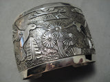 Exceptional Vintage Navajo Sterling Silver Hummingbird Bracelet Native American-Nativo Arts