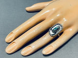 Amazing Vintage Native American Navajo Twist Silver Sterling Turquoise Ring Old-Nativo Arts