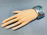 Thomas Singer Vintage Native American Navajo Turquoise Sterling Silver Bracelet-Nativo Arts