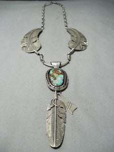 Biggest Feather Necklace We Have Collected Vintage Native American Navajo Sterling Silver-Nativo Arts
