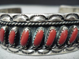 Amazing Vintage Native American Navajo Slanted Sterling Silver Bracelet Old-Nativo Arts