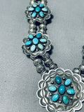 Flower Turquoise Concho Native American Navajo Sterling Silver Necklace-Nativo Arts