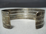 World Of Intricacy Vintage Native American Zuni Carved Turquoise Sterling Silver Bracelet-Nativo Arts