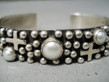 Exquisite Navajo Freshwater Pearl Sterling Silver Bracelet Native American-Nativo Arts