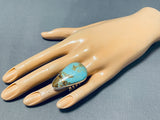 Big Teardrop Native American Turquoise Sterling Silver Ring-Nativo Arts
