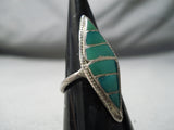 Marvelous Vintage Native American Navajo Cerrillos Turquoise Sterling Silver Ring Old-Nativo Arts