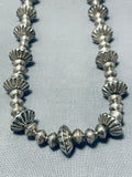 Orville Tsinnie Hogan Bead Vintage Native American Navajo Turquoise Sterling Silver Necklace-Nativo Arts