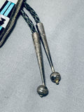 Very Important Shalako Vintage Native American Zuni Turquoise Sterling Silver Bolo Tie-Nativo Arts