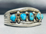 Magnificent Vintage Native American Navajo Kingman Turquoise Sterling Silver Bracelet-Nativo Arts