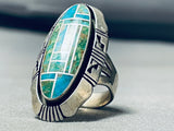 The Best Gil Nelson Vintage Native American Navajo Turquoise Inlay Sterling Silver Ring-Nativo Arts
