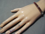 Fantastic Zuni Coral Sterling Silver Bracelet Native American-Nativo Arts