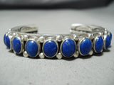Native American Heavy Orville Tsinnie Lapis Sterling Silver Bracelet Cuff Old-Nativo Arts