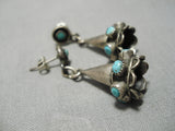 Quality Vintage Native American Navajo Snake Eyes Turquoise Sterling Silver Earrings Old-Nativo Arts