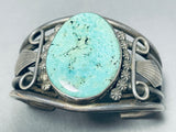 Heavy Museum Vintage Native American Navajo Apache Turquoise Sterling Silver Bracelet-Nativo Arts