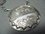 Jeffrey Brown Navajo Sterling Silver Storyteller Necklace Native American-Nativo Arts