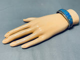 Beautiful Native American Navajo Denim Lapis Sterling Silver Bracelet-Nativo Arts