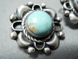 Marvelous Native American Navajo Royston Turquoise Sterling Silver Earrings-Nativo Arts