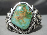 One Of Best Vintage Native American Navajo Royston Turquoise Sterling Silver Flank Bracelet Old-Nativo Arts