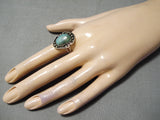 Impressive Vintage Native American Navajo Royston Turquoise Sterling Silver Ring Old-Nativo Arts