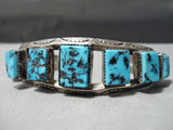 Incredible Vintage Native American Navajo Graduating Turquoise Sterling Silver Bracelet Old-Nativo Arts
