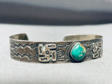 Early Vintage Native American Navajo Whirling Logs Royston Turquoise Coin Silver Bracelet-Nativo Arts