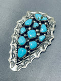 Signed Arrowhead Vintage Native American Navajo Turquoise Sterling Silver Pin-Nativo Arts